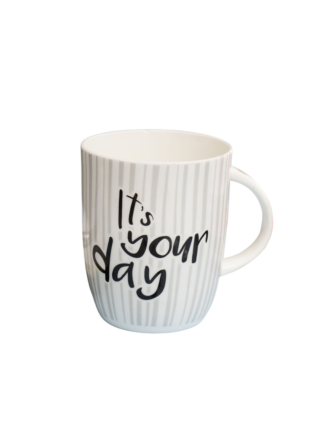 CLAY CRAFT The Queen White Typography Ceramic Microwave Safe Mug-370ml