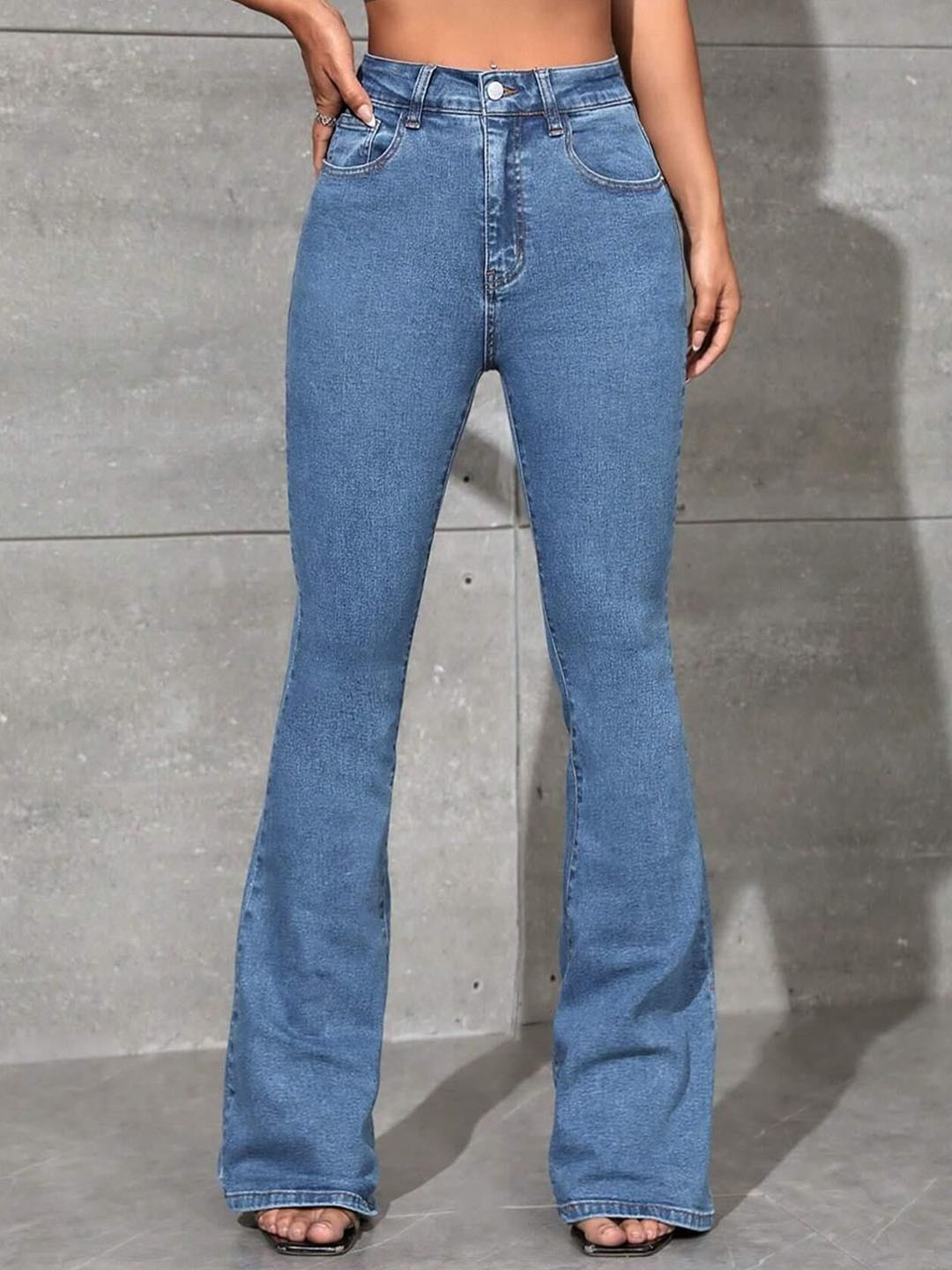 Kotty Women Bootcut High-Rise Clean Look Stretchable Jeans