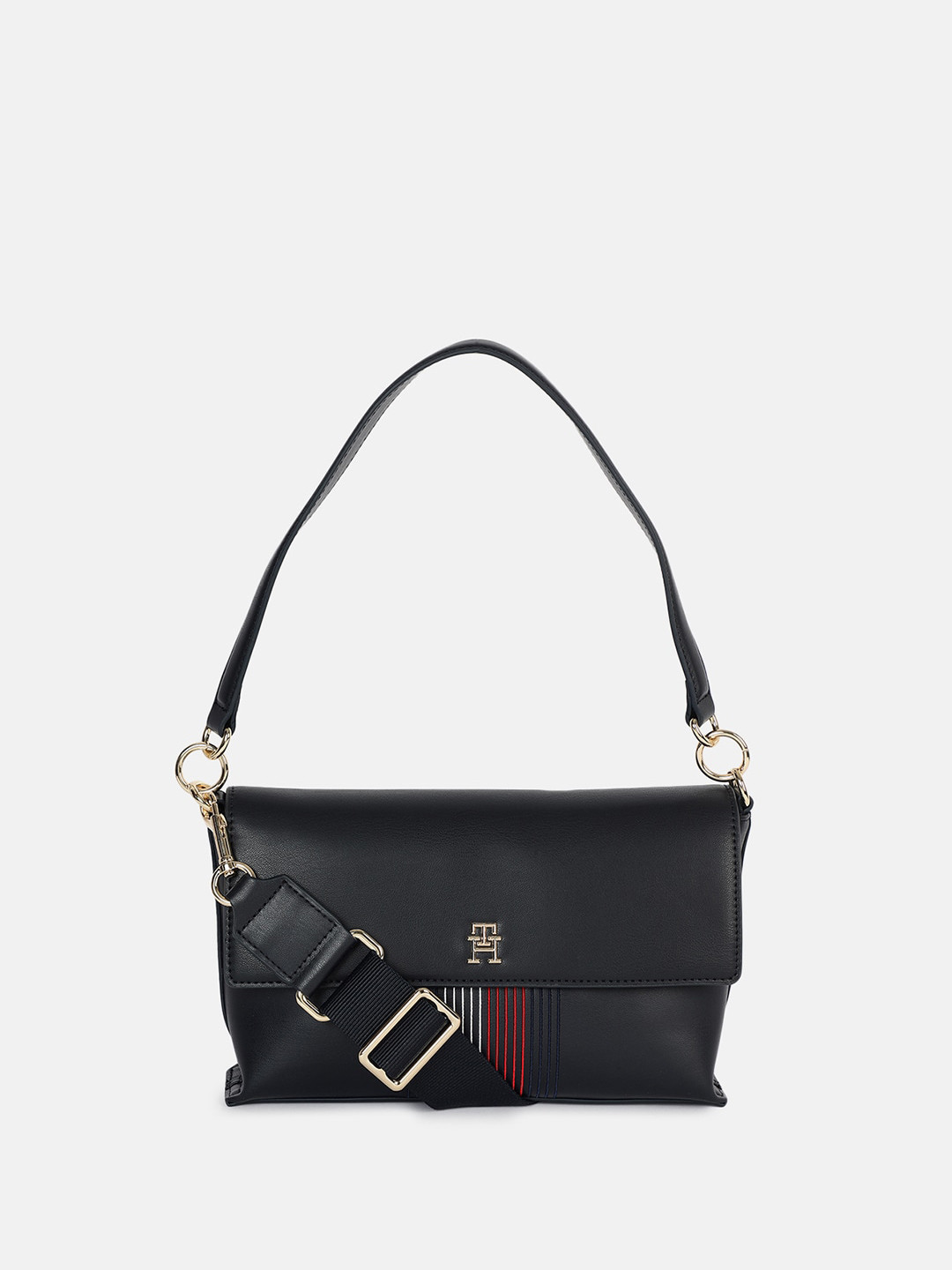 Tommy Hilfiger Striped Structured Shoulder Bag