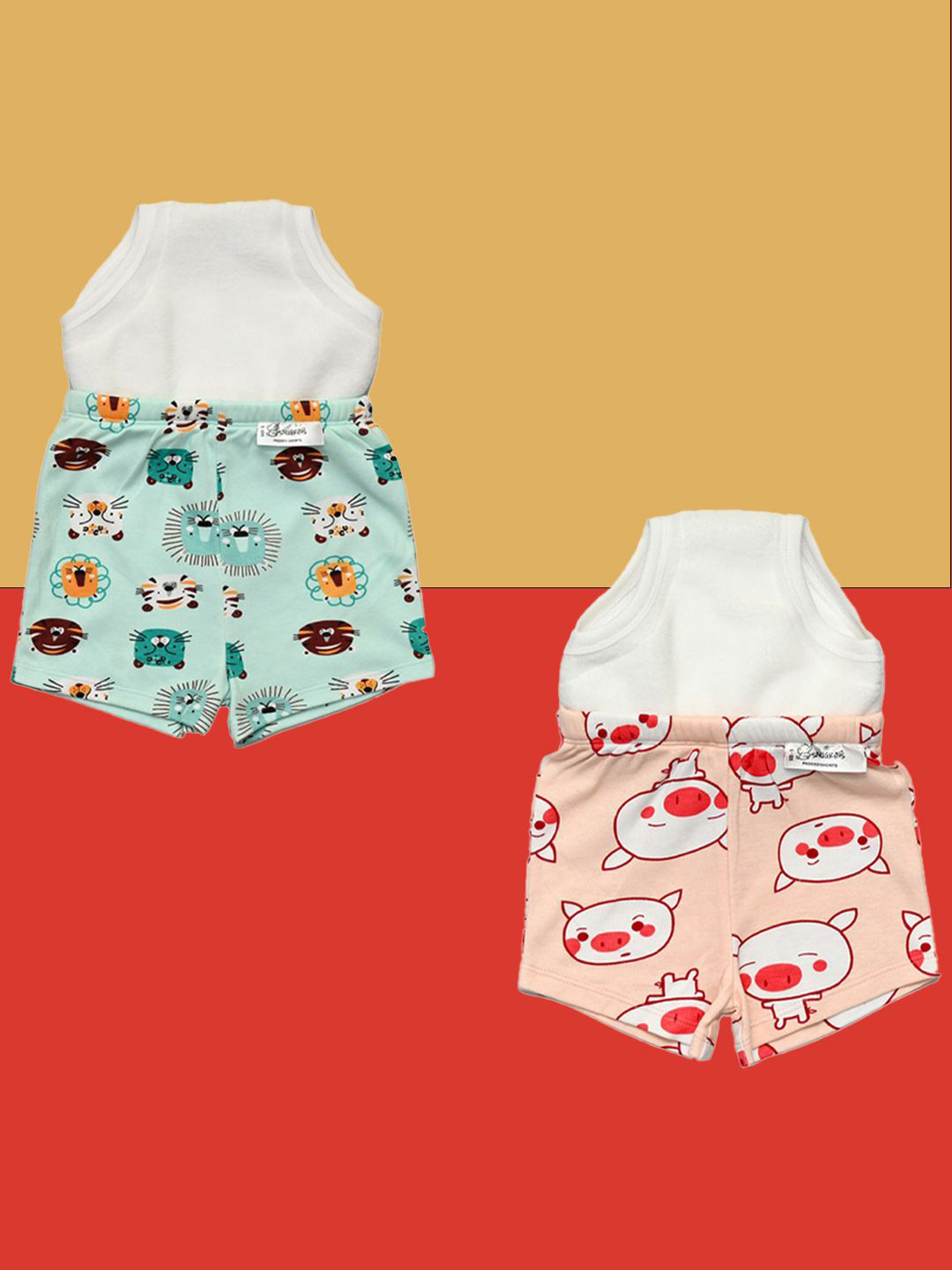 Snugkins Unisex Pack of 2 Padded Semi-waterproof Multicolor Potty Training Shorts