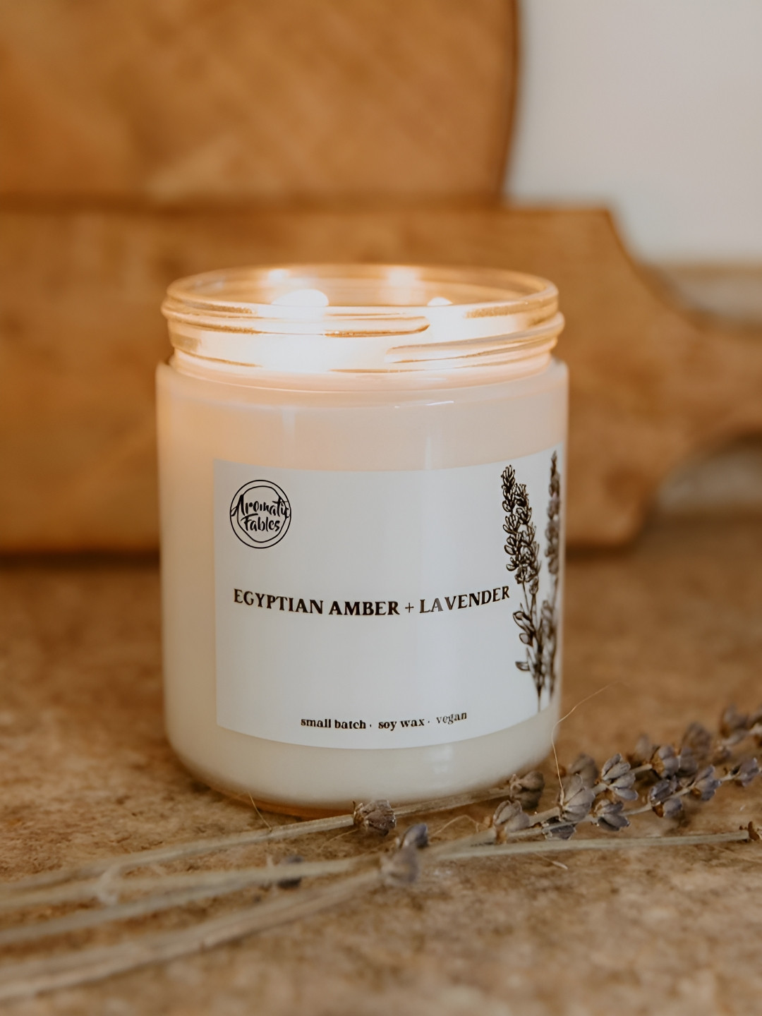 Aromatic Fables Egyptian Egyptian Amber and Lavender Solid Round Regular Jar Candles