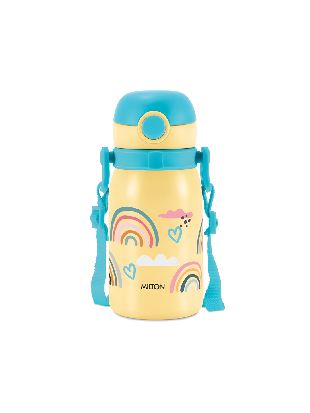 Milton Companion Yellow Abstract Stainless Steel Spill Proof Water Bottle - 275ml