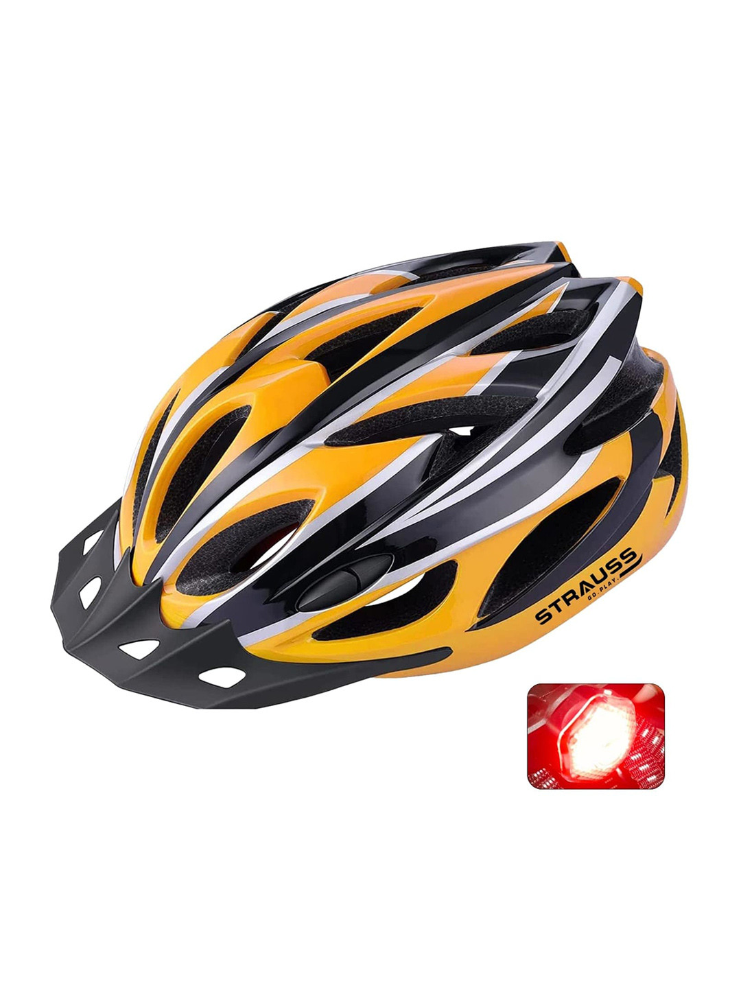 STRAUSS Unisex Printed Detachable Visor Open Face Cycling Helmet
