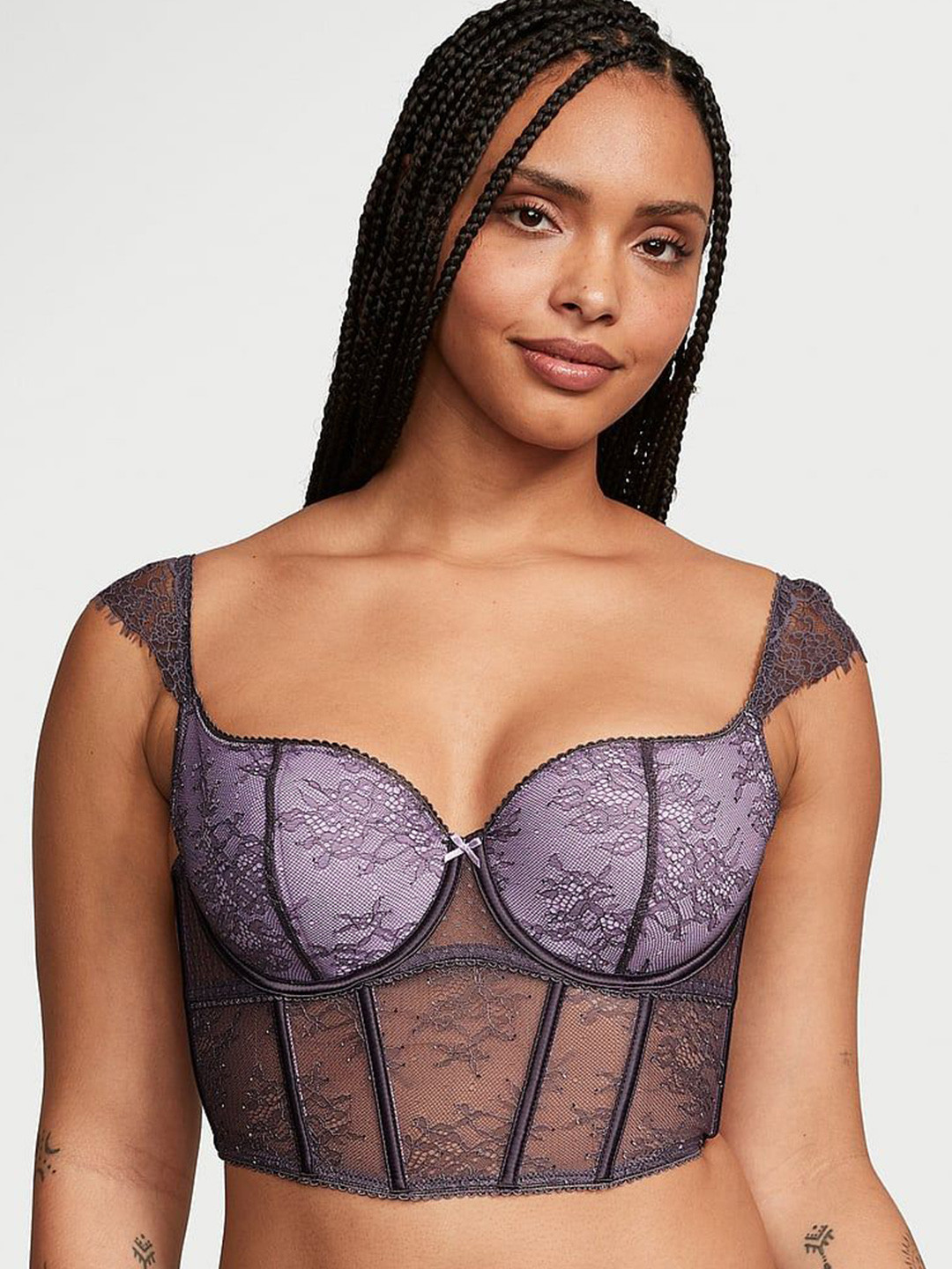 Victoria's Secret Dream Angels Lace Cap-Sleeve Corset Top