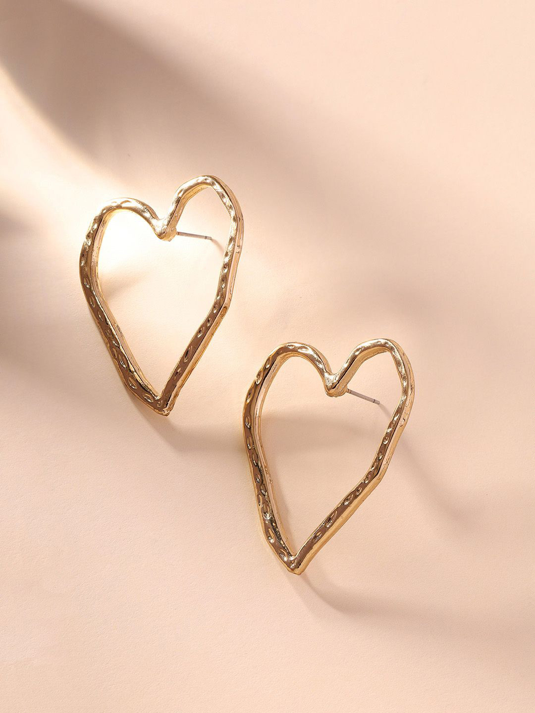 Priyaasi Heart Shaped Gold Plated Studs Earrings