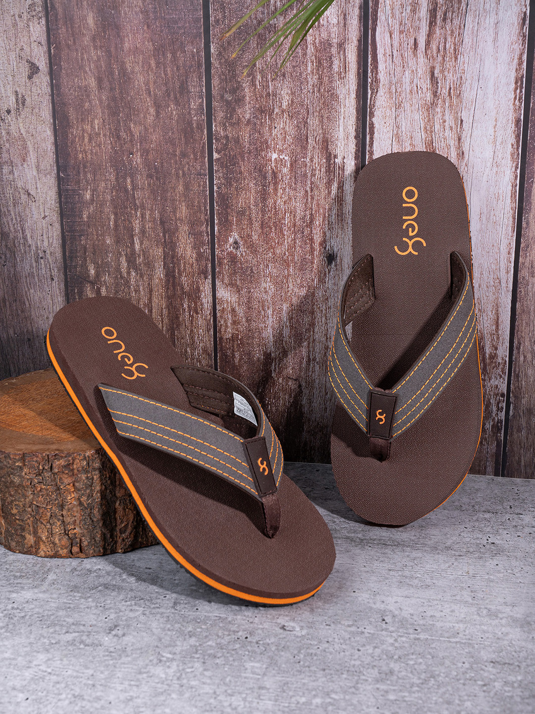 One8 Men's Anti-Skid Rubber Sole Comfort Footbed Water Resistant Light Weight Flip-Flops