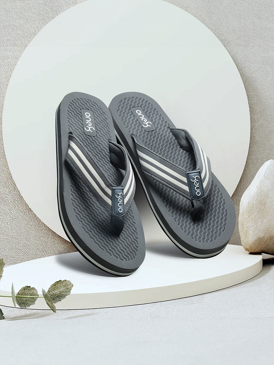 One8 Men Anti-Skid Tuffline Sole Comfort Footbed Water Resistant Light Weight Flip-Flops