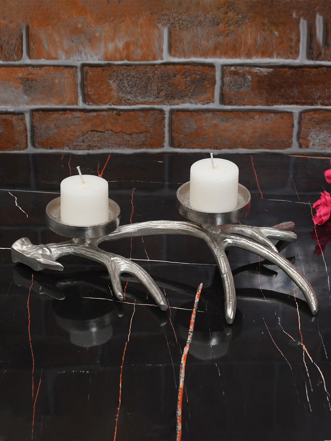 Maison Modern Silver-Toned Candle Holder
