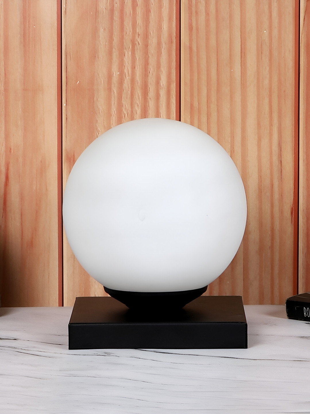 TU CASA Black & White Cylindrical Shaped Table Lamp