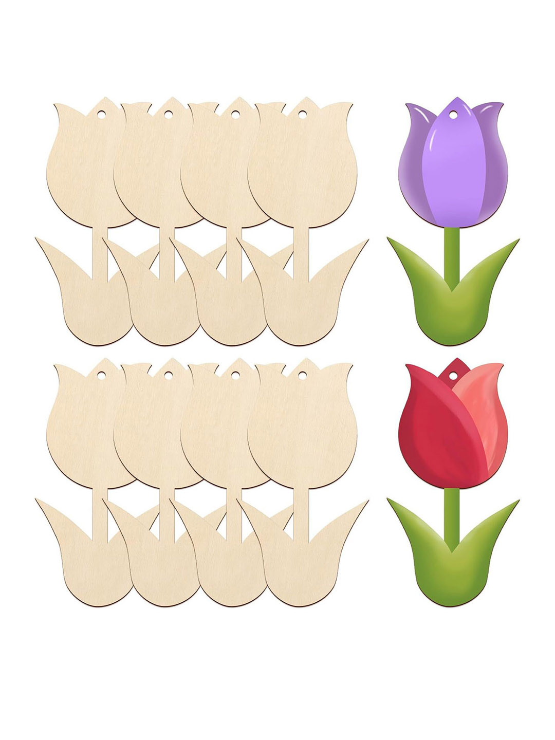 BS AMOR Set Of 10 MDF Wood Art & Craft For Hanging Decorations