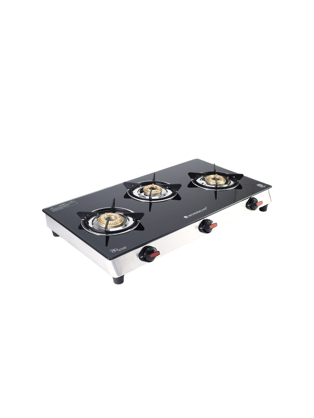 Wonderchef Black Glass 3 Burner Automatic Gas Stove