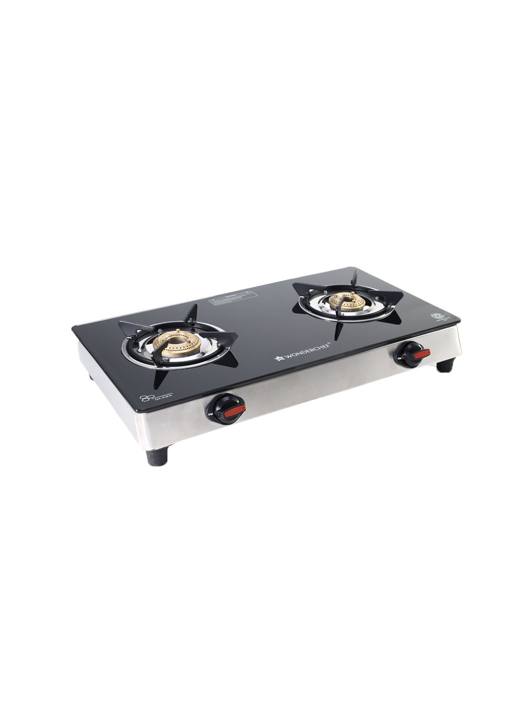 Wonderchef Black Glass 2 Burner Automatic Gas Stove