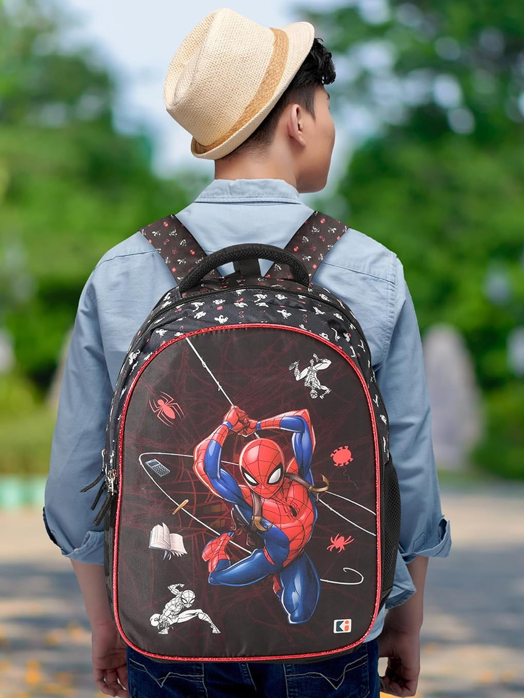 Kuber Industries Boys Disney Spiderman Backpack 3 Compartment  School Bag