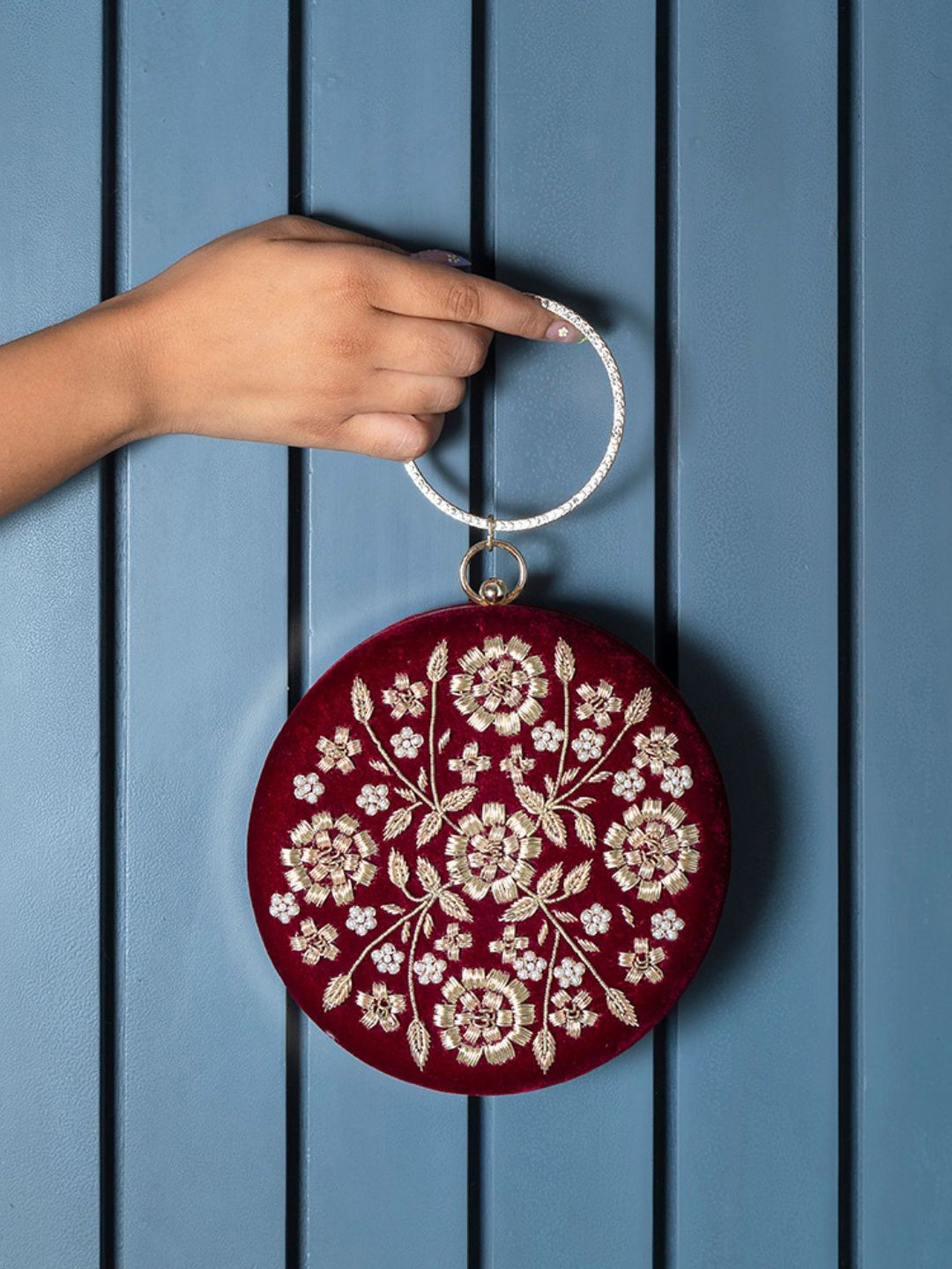 THE TAN CLAN Shalimar Embroidered Box Clutch