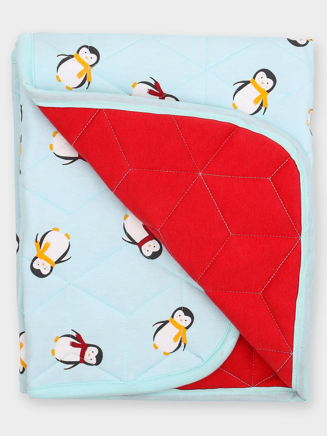 MiArcus Penguin Print Design Blue Soft, Comfortable Quilt -100x75 cm