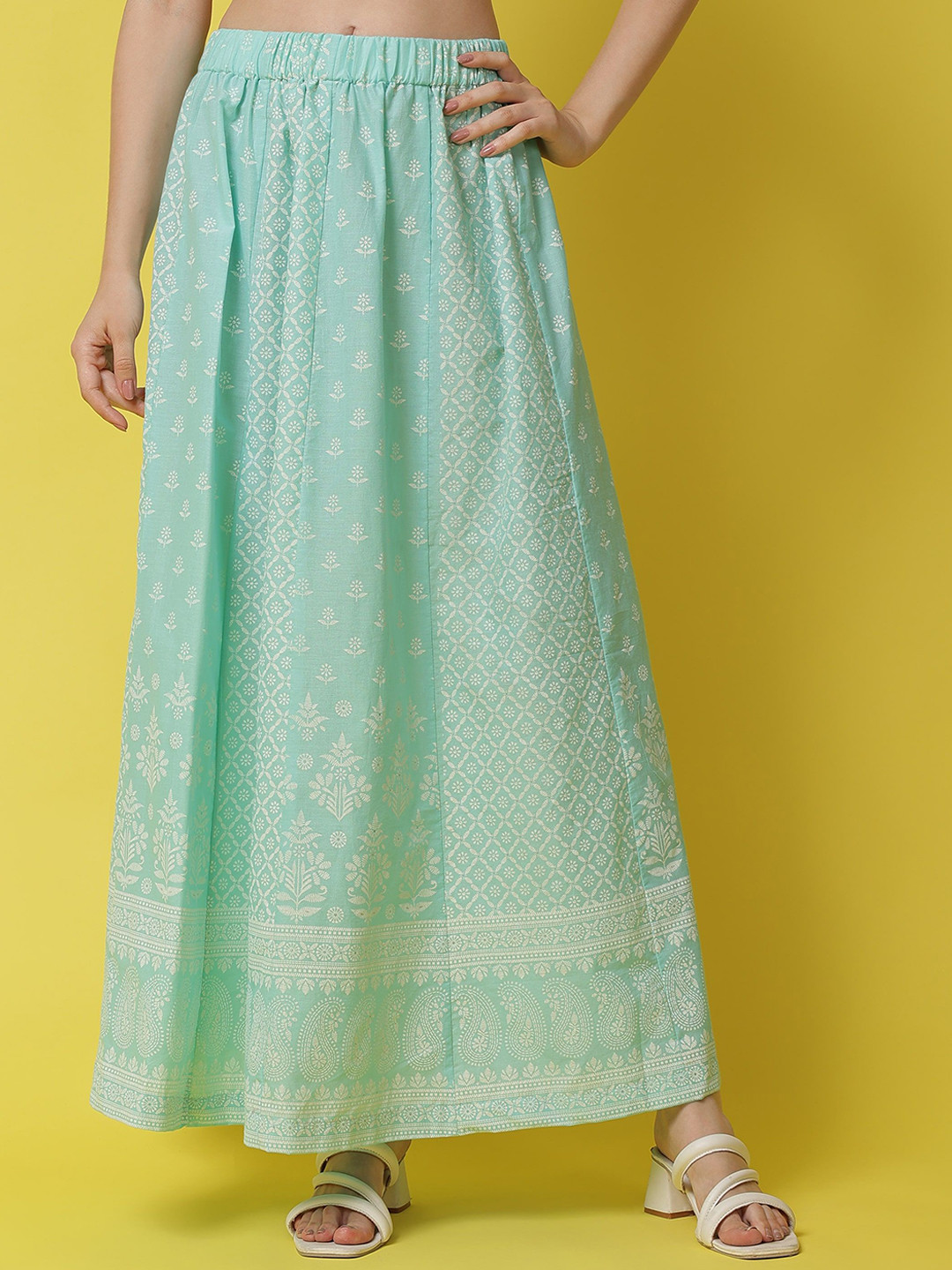 Cot'N Soft Women Pure Cotton Flared Maxi Skirt