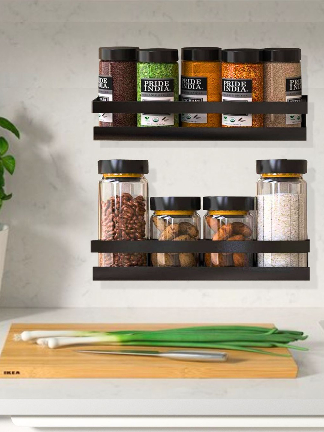 DSH Crafting Your Curiosity Black 2 Pieces Corner Wall Shelfs