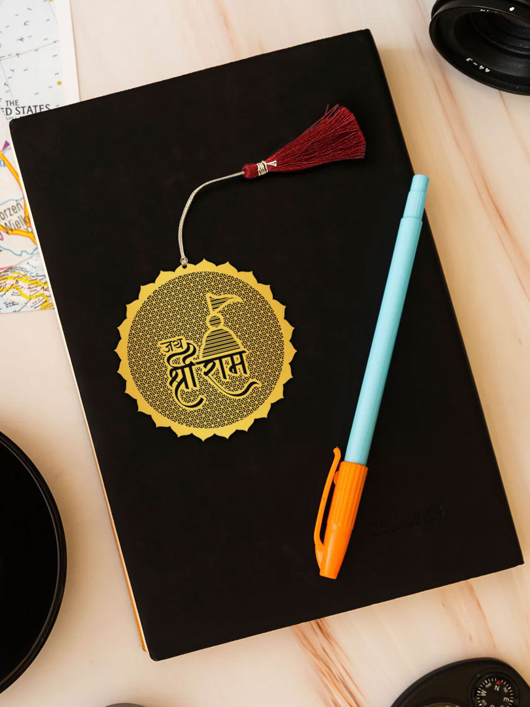 DecorTwist Brass Jai Shree Ram Printed Bookmark