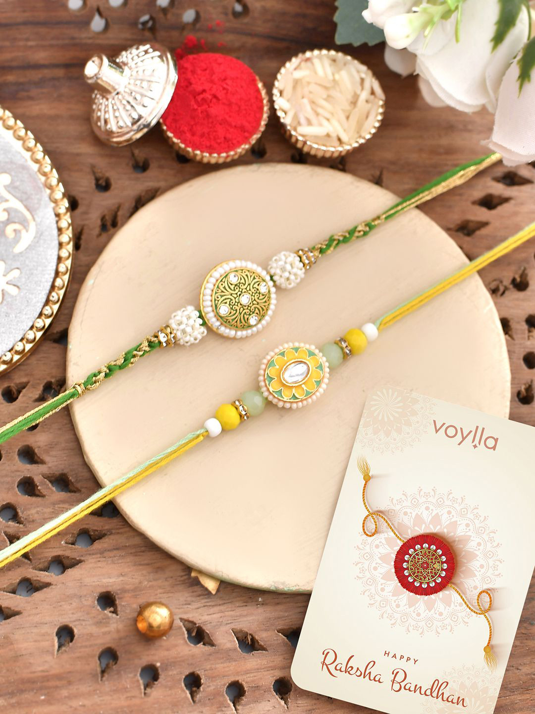 Voylla Traditional Inspired Men's Lightly Embellished Thread Rakhis