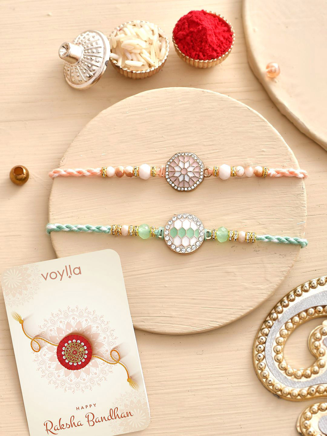 Traditional Inspired Men's Lightly Embellished Thread Rakhis