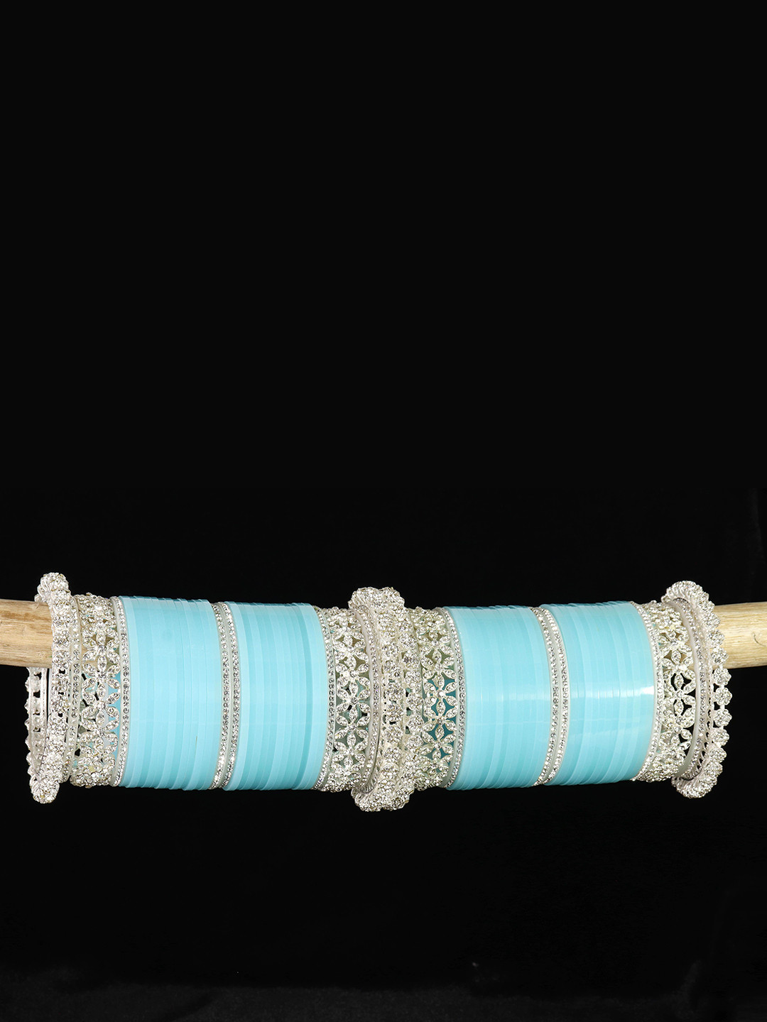 LAVAZZA Set Of 68 Metal-Plated Metal Crystals Studded Bangles