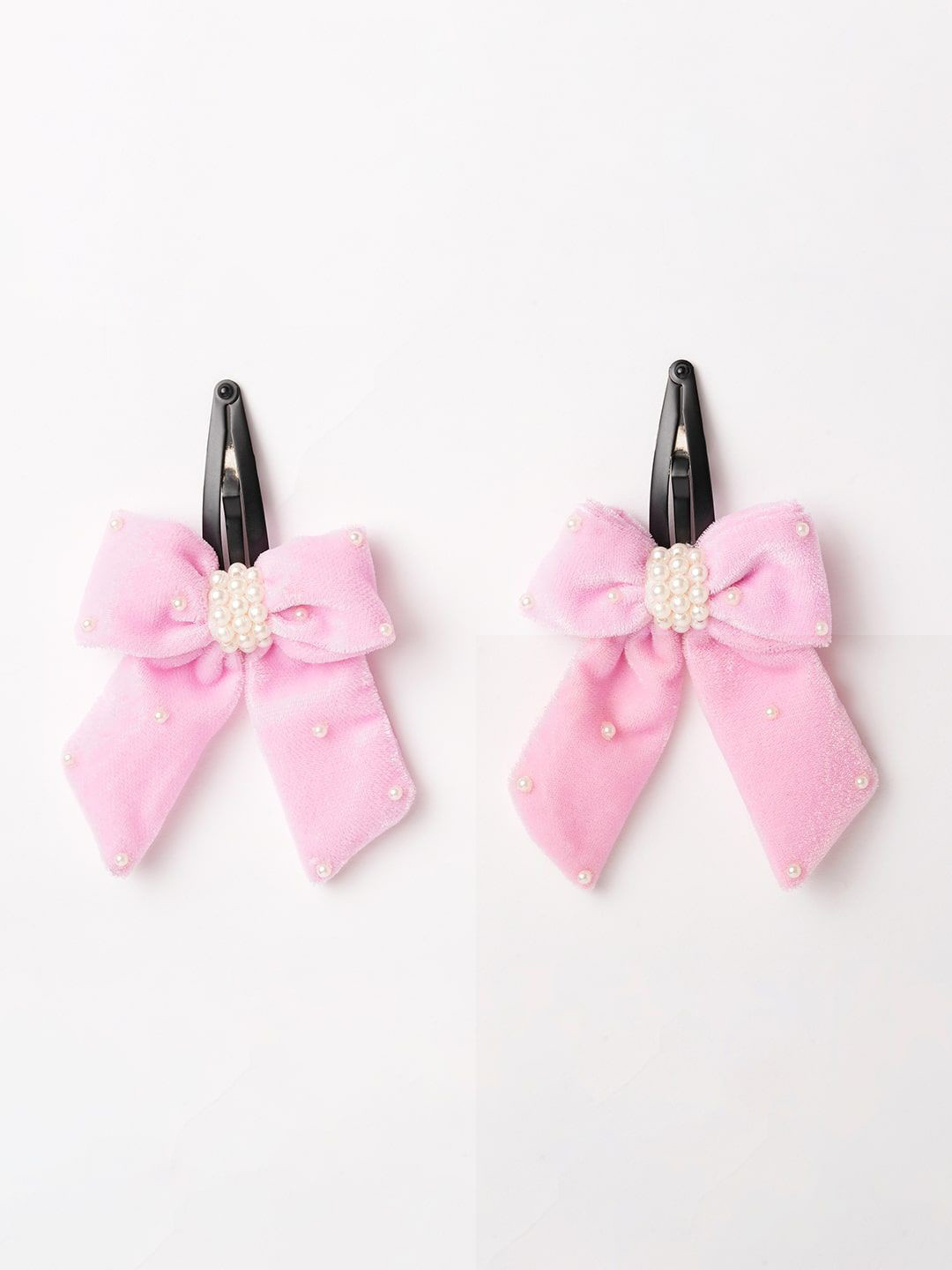 RIBBON CANDY Girls Elegant Velvet Bow Tic Tac Hair Clip