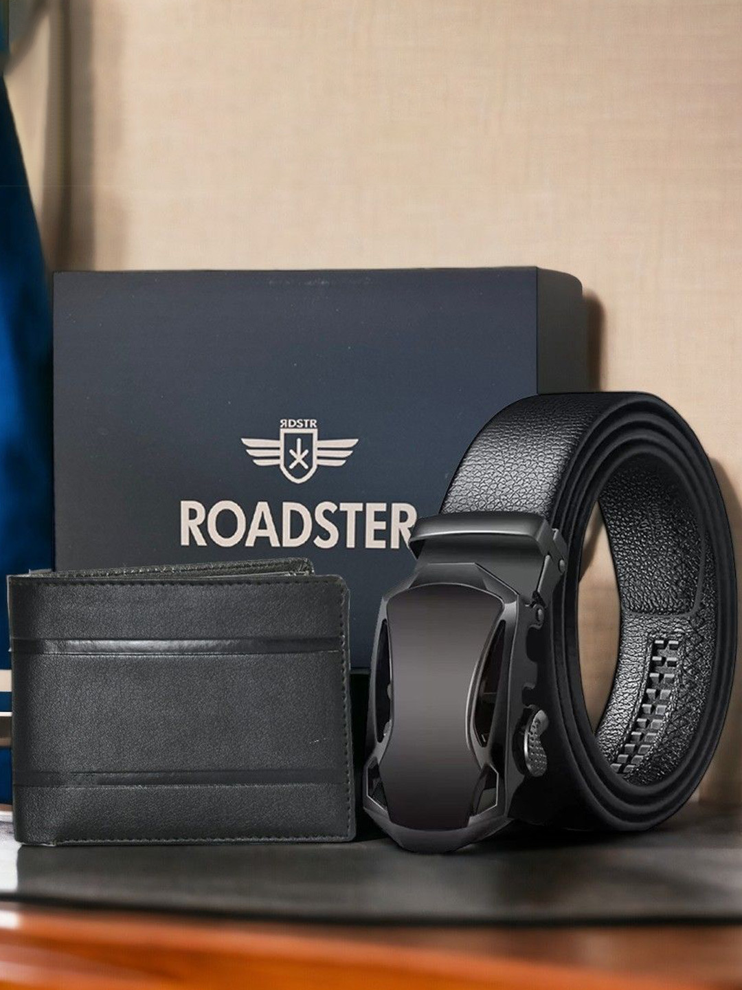 The Roadster Lifestyle Co. Men Belt & Wallet Accessories Gift Set