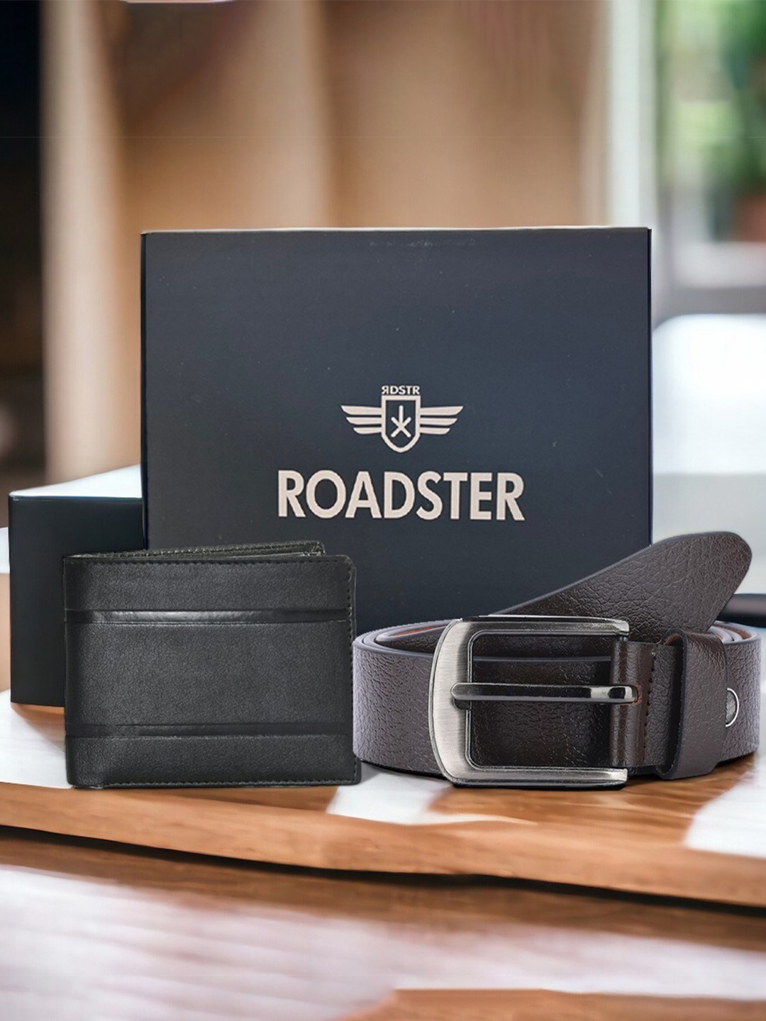 Branded leather belt and wallet gift set shop