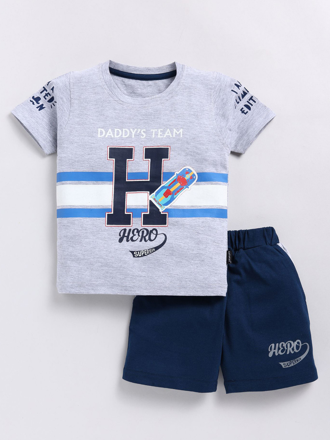Cutopies Boys Printed Pure Cotton T-shirt With Shorts