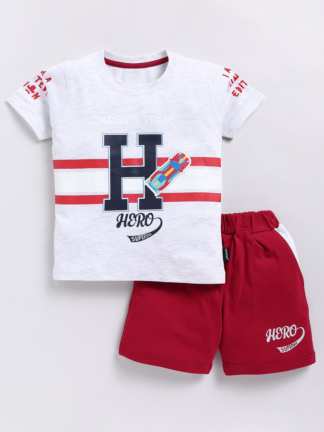 Cutopies Boys Printed Pure Cotton T-shirt With Shorts