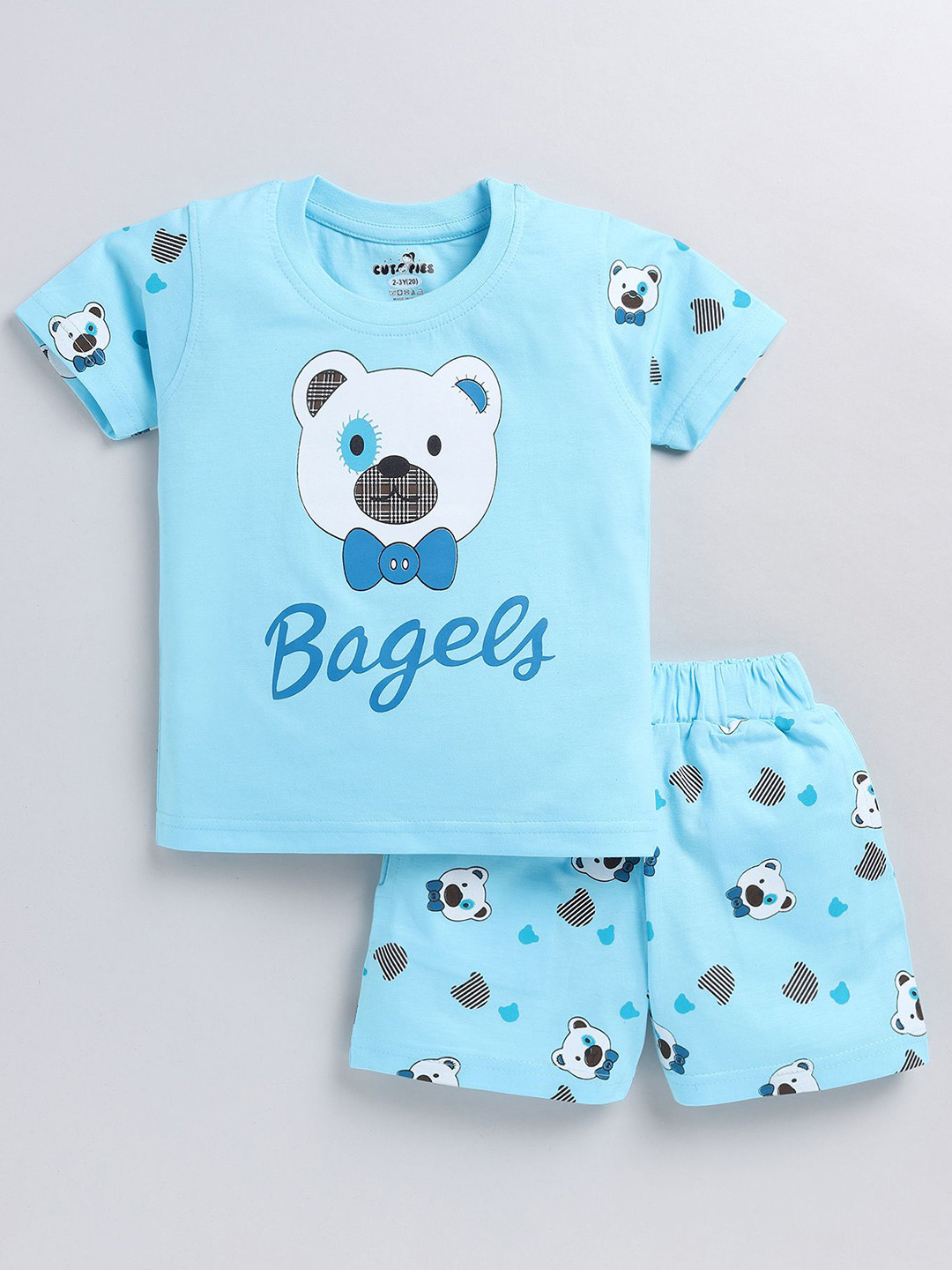 Cutopies Boys Printed Pure Cotton T-shirt With Shorts