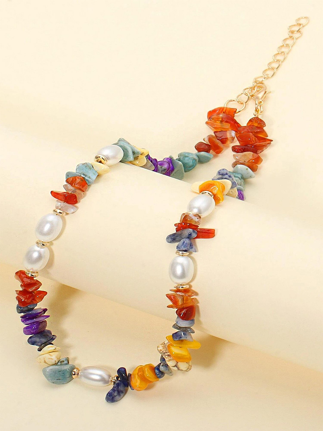 Yellow Chimes Bohemian Seed Beaded Choker Necklace