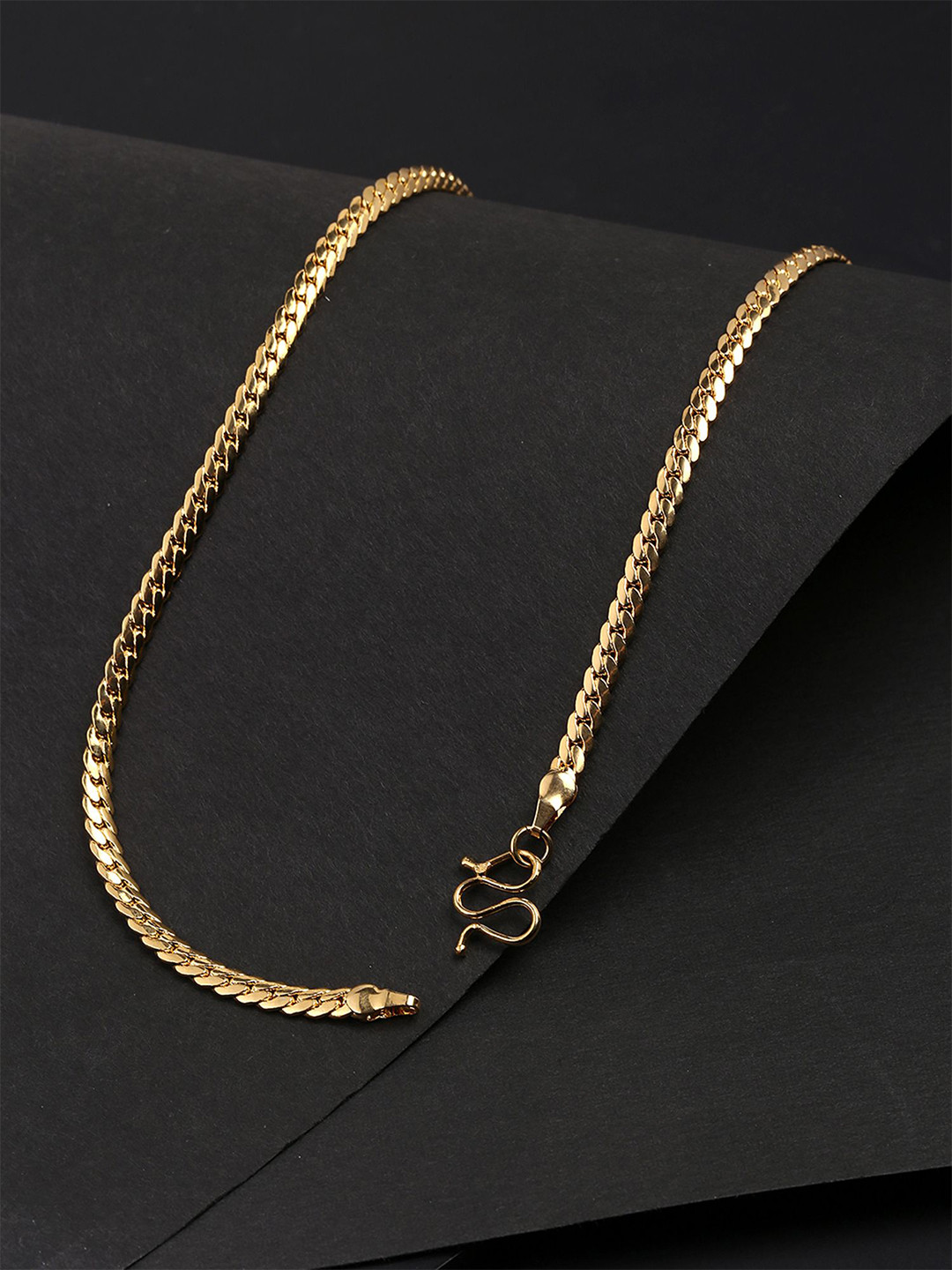 Yellow Chimes  Men Gold-Plated Stainless Steel Flat Mesh Chain