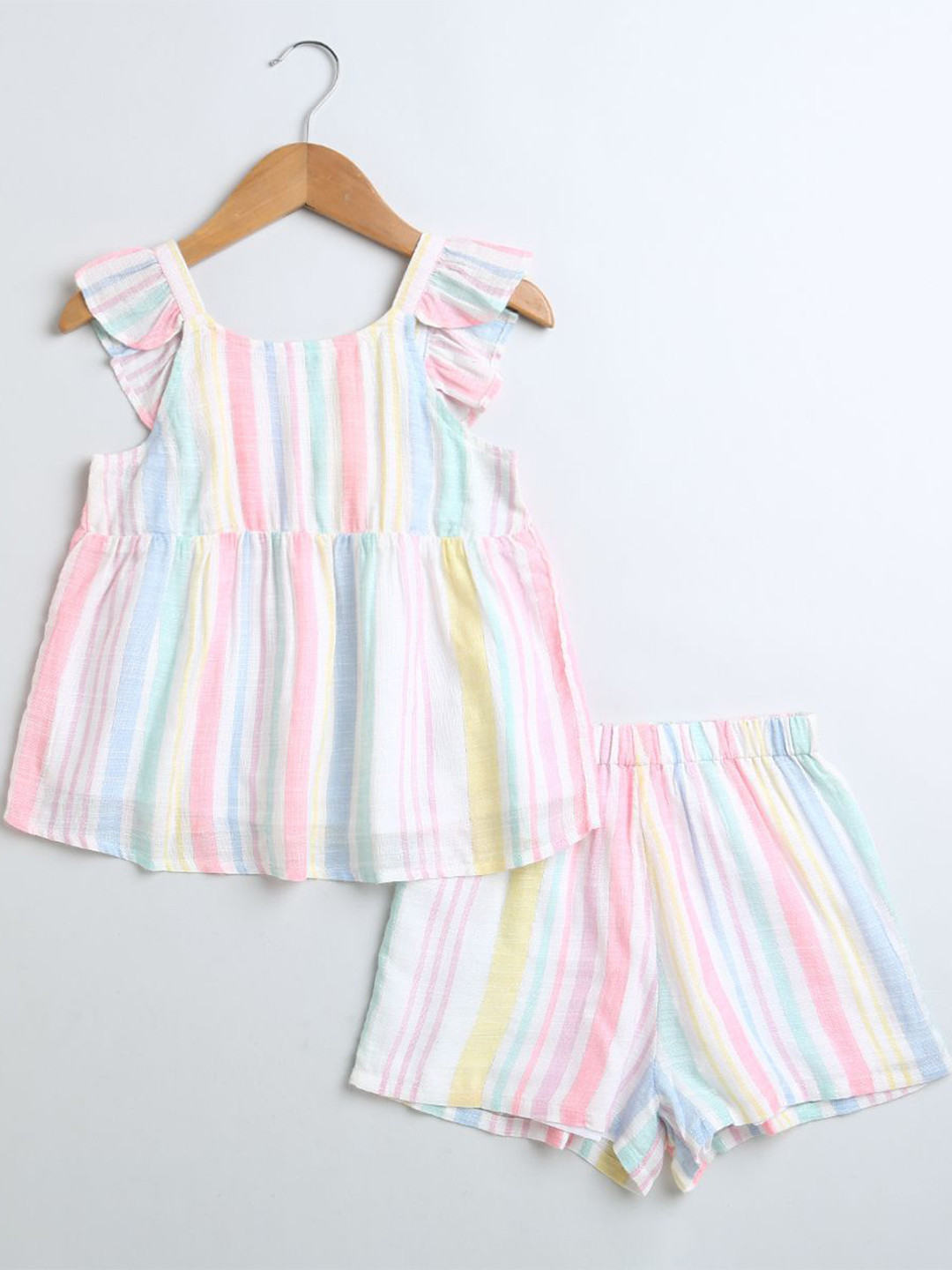 Sweetlime By AS Girls Striped Sleeveless Tunic with Shorts