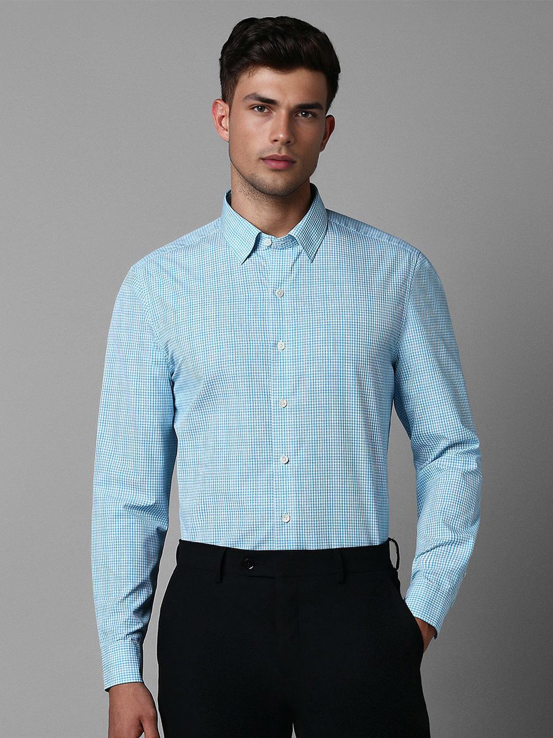 Luxure by Louis Philippe Slim Fit Checked Formal Shirt