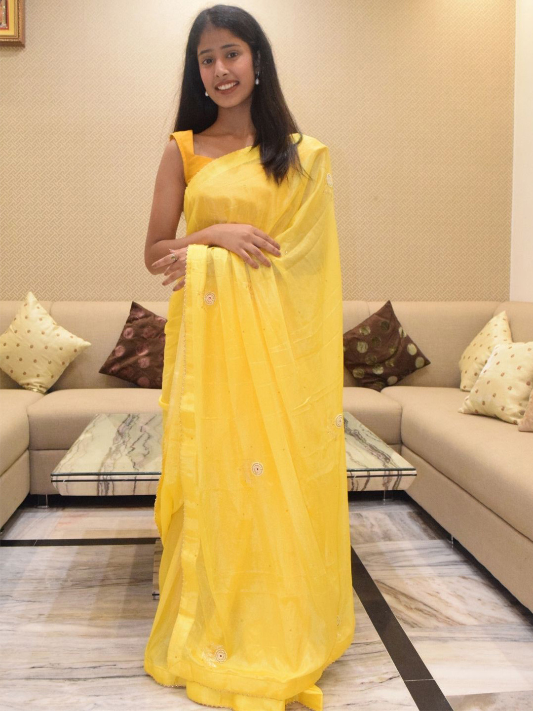 PRETTY PALLU Embellished Gotta Patti Kota Saree