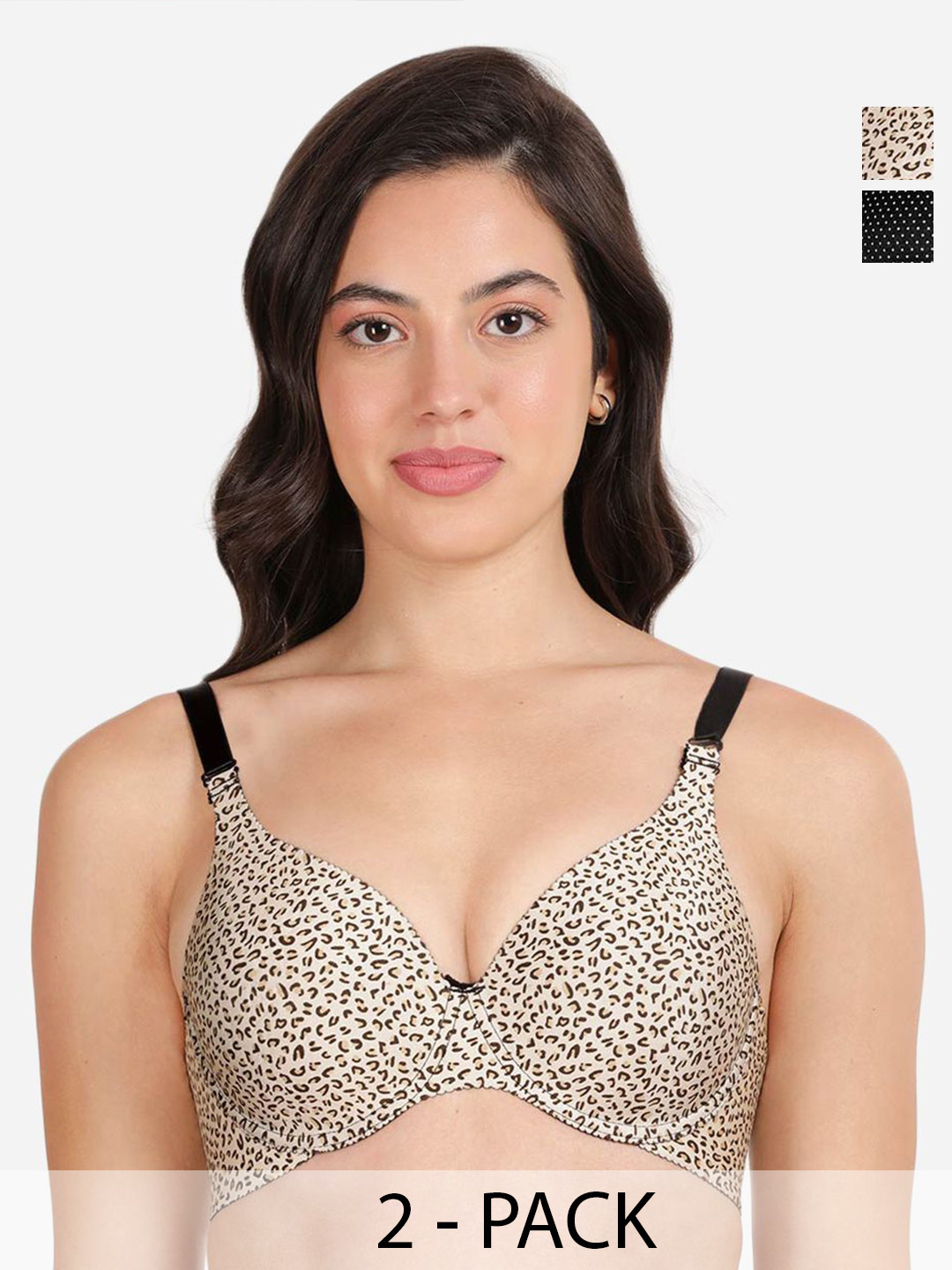 shyaway Pack Of 2 Floral Underwired Lightly Padded Balconette Bras With All Day Comfort
