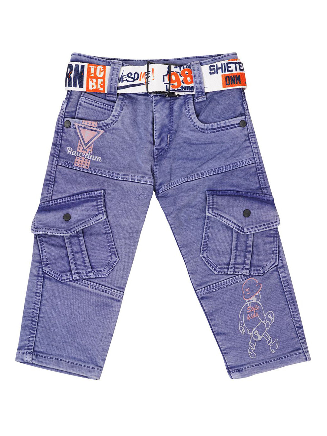 BAESD Boys Original Fit Clean Look No Fade Light Shade Mid-Rise Stretchable Cropped Jeans
