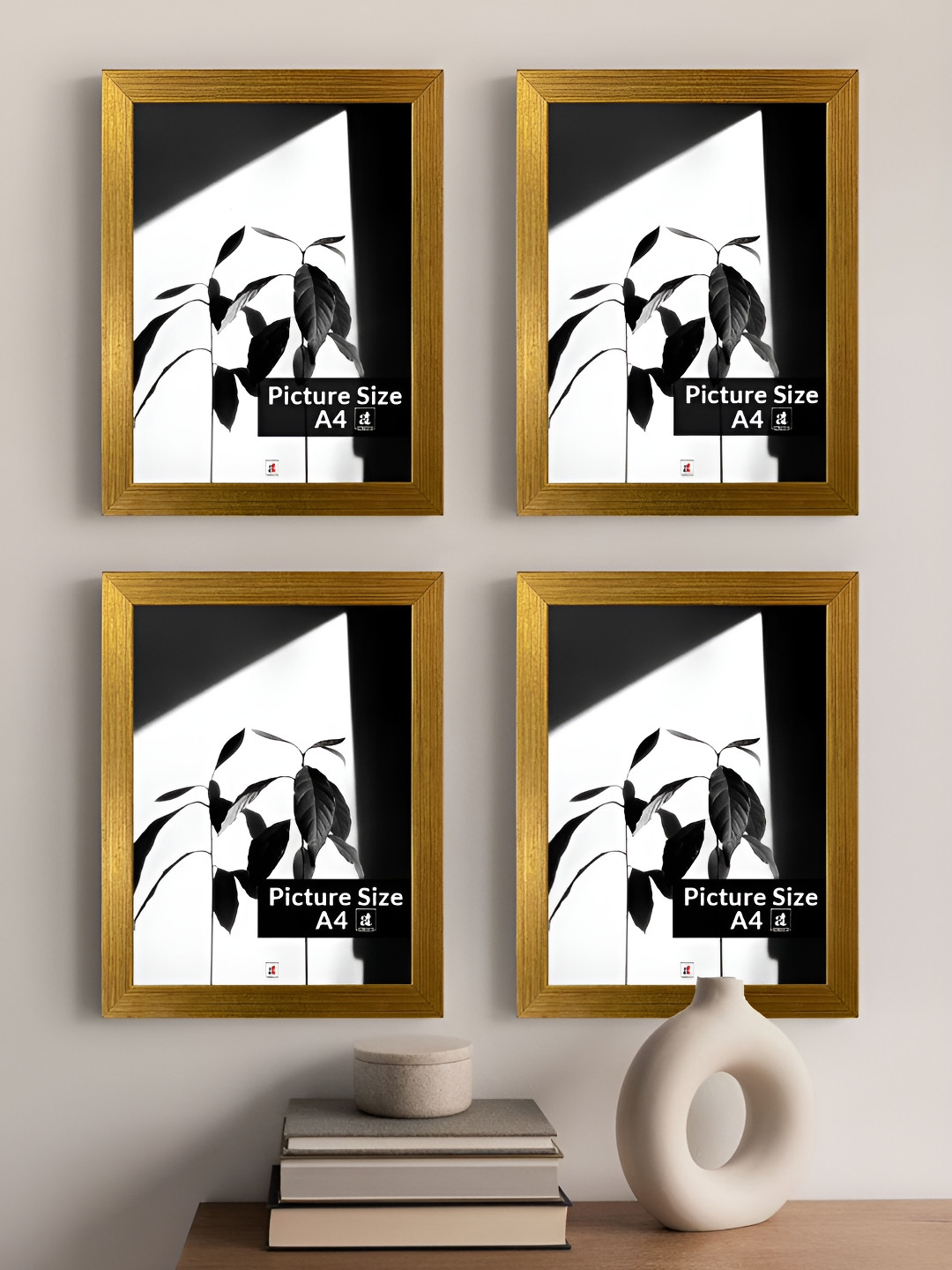 Art Street Set of 4 A4 Size Gold Photo Frames