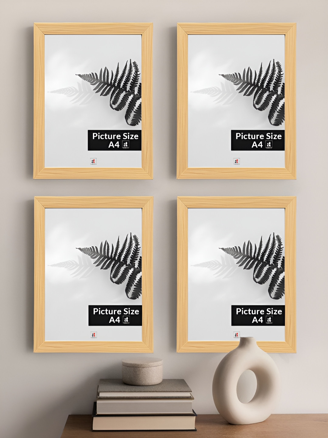 Art Street Set of 4 A4 Size Beige Photo Frames