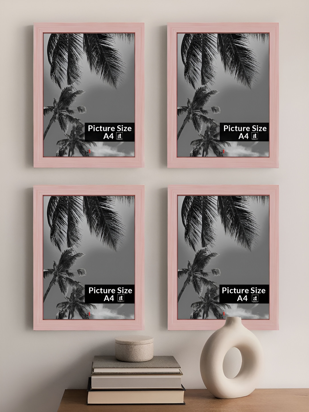 Art Street Set of 4 A4 Size Pink Photo Frames