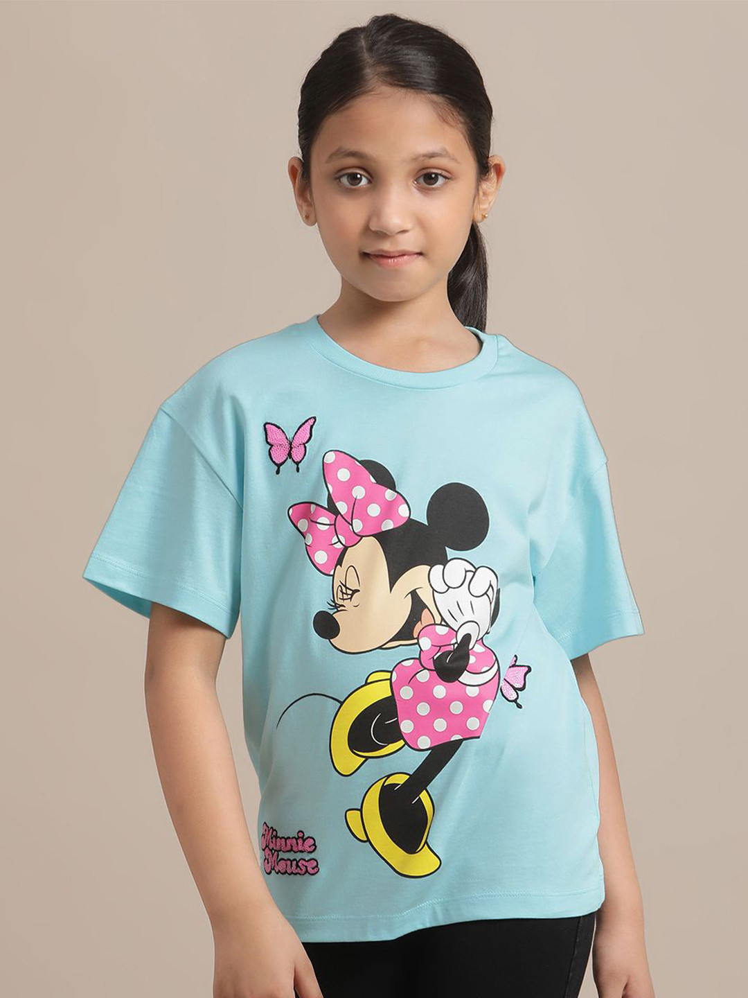 Kids Ville Girls Mickey & Friends Printed Relaxed-Fit T-Shirts