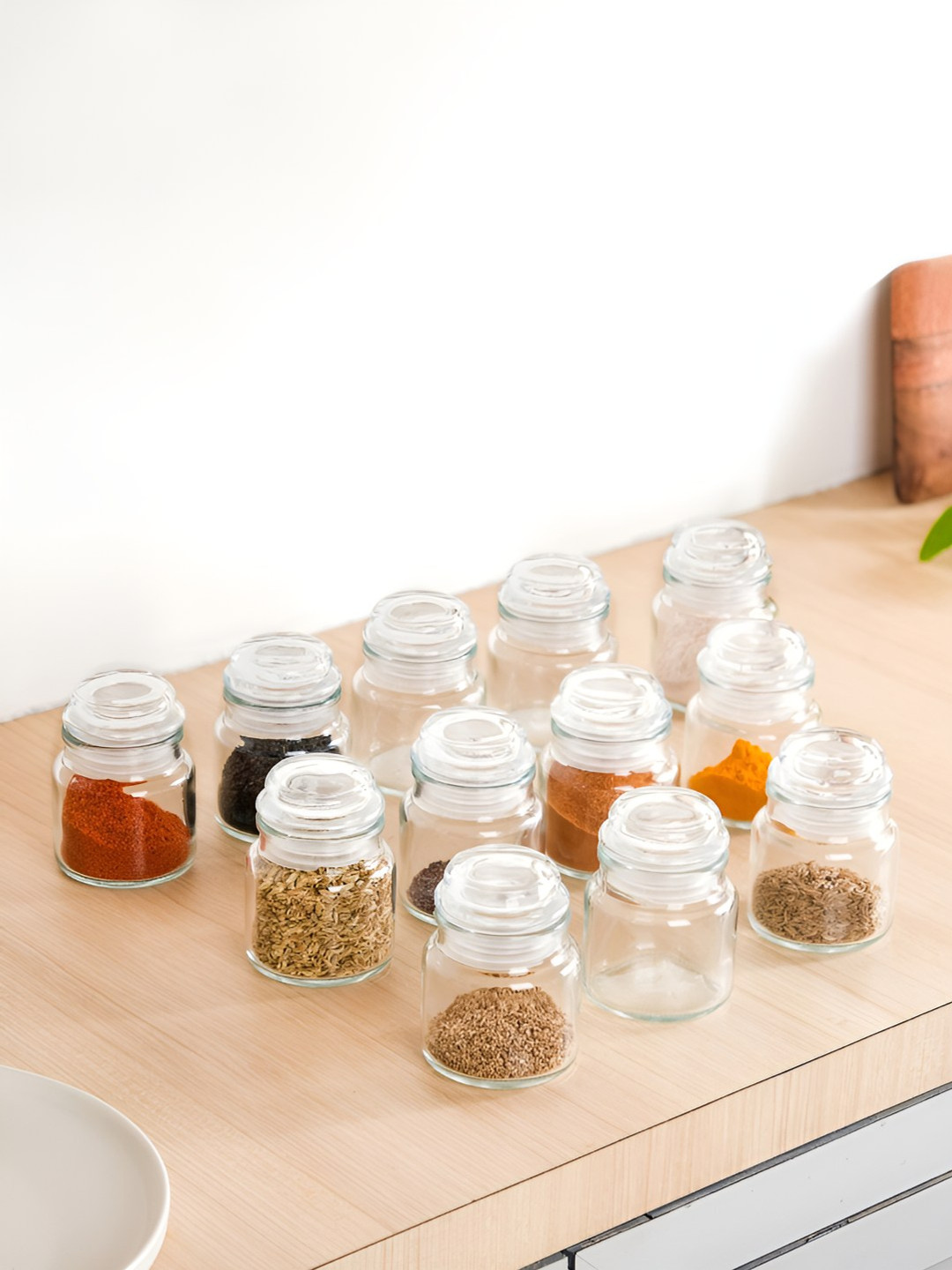 Nestasia Transparent 12 Pieces Glass Container With Lid 100 ml