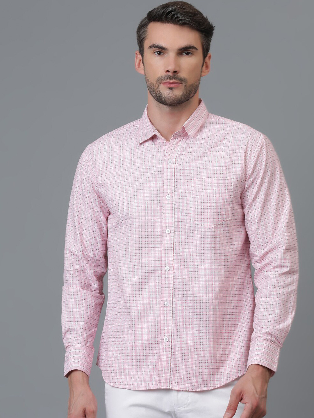 Kotty New Checked Spread Collar Shirt