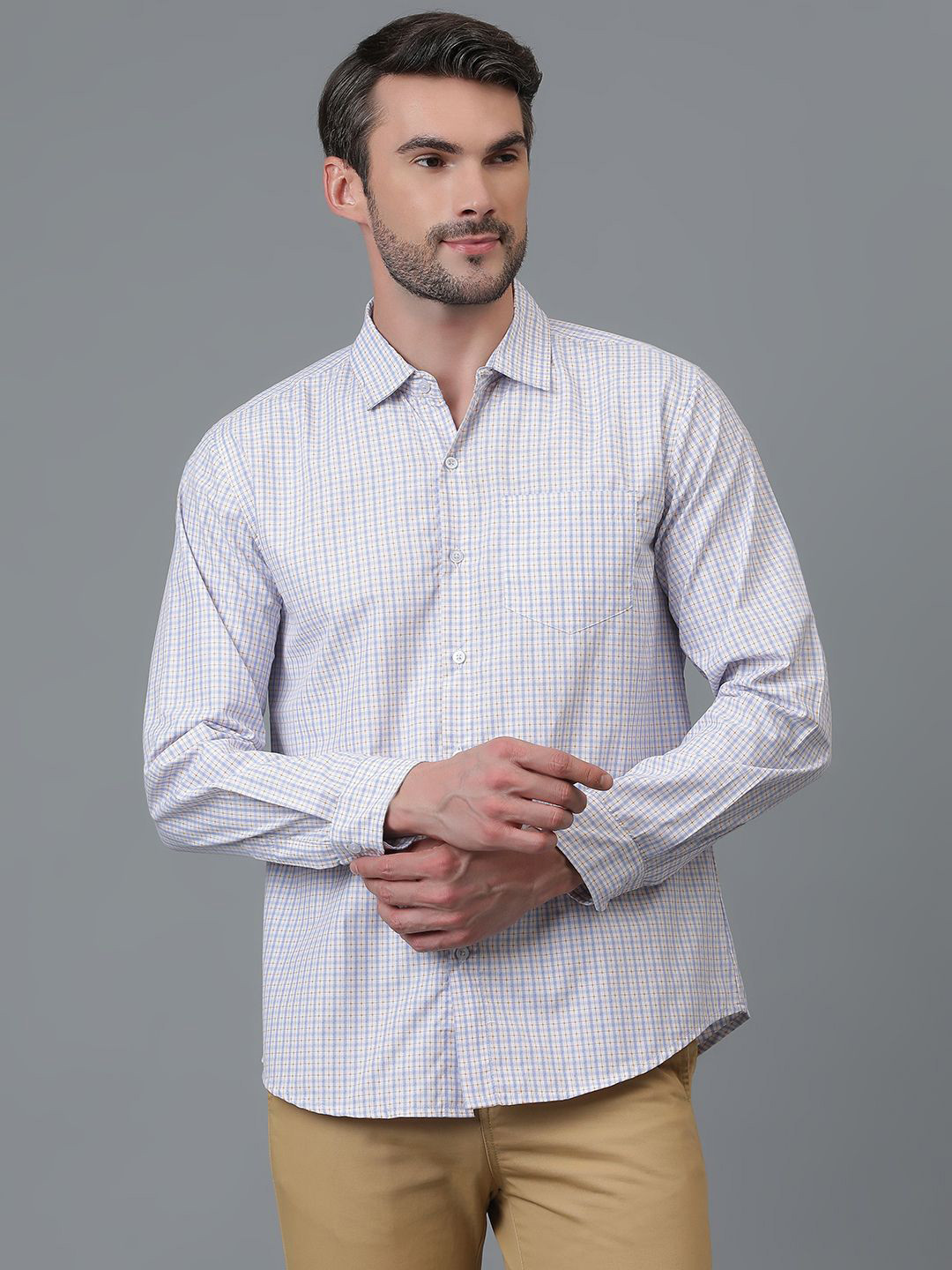 Kotty White New Gingham Checked Casual Shirt