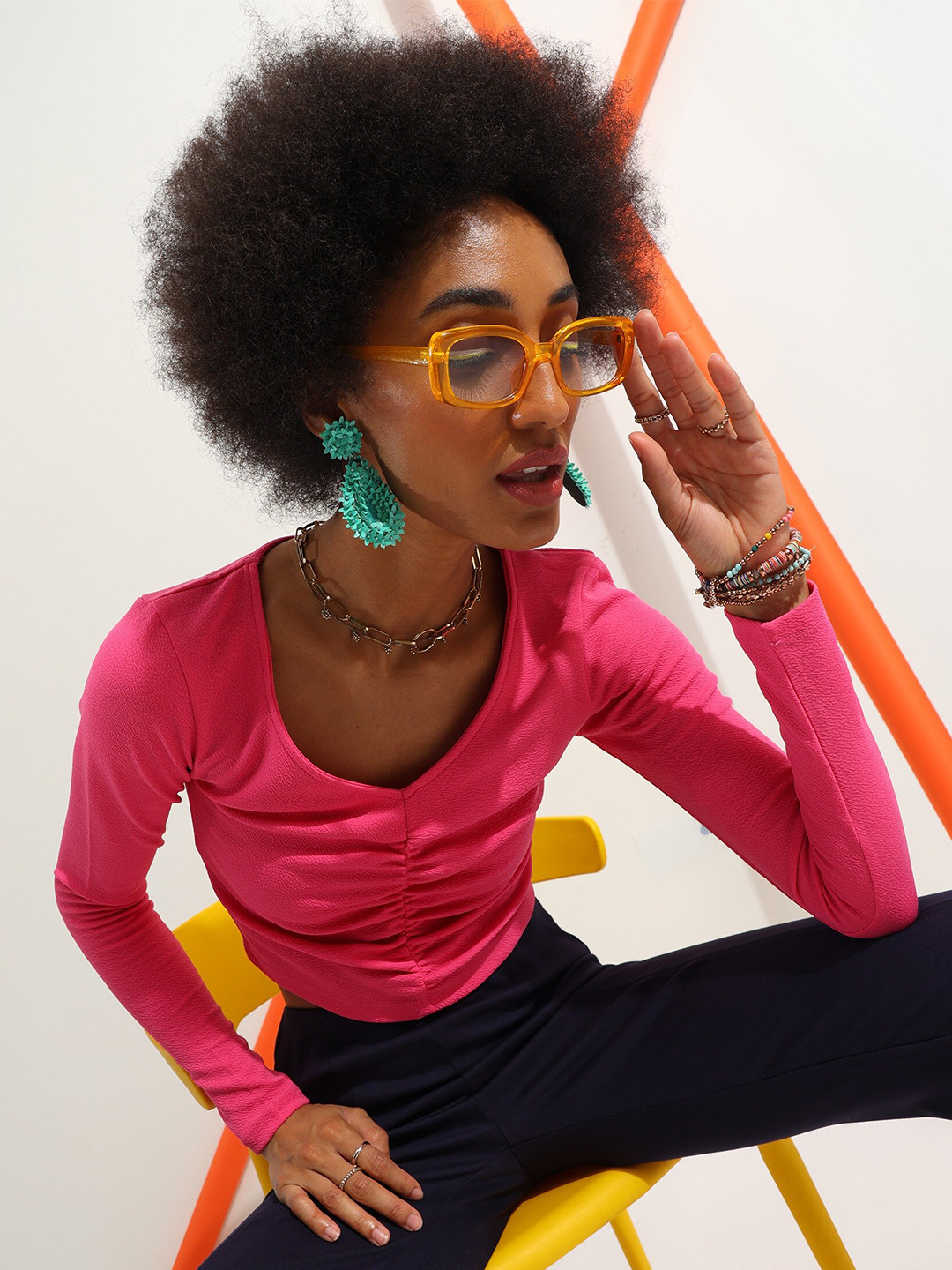 Veni Vidi Vici Round Neck Regular Top