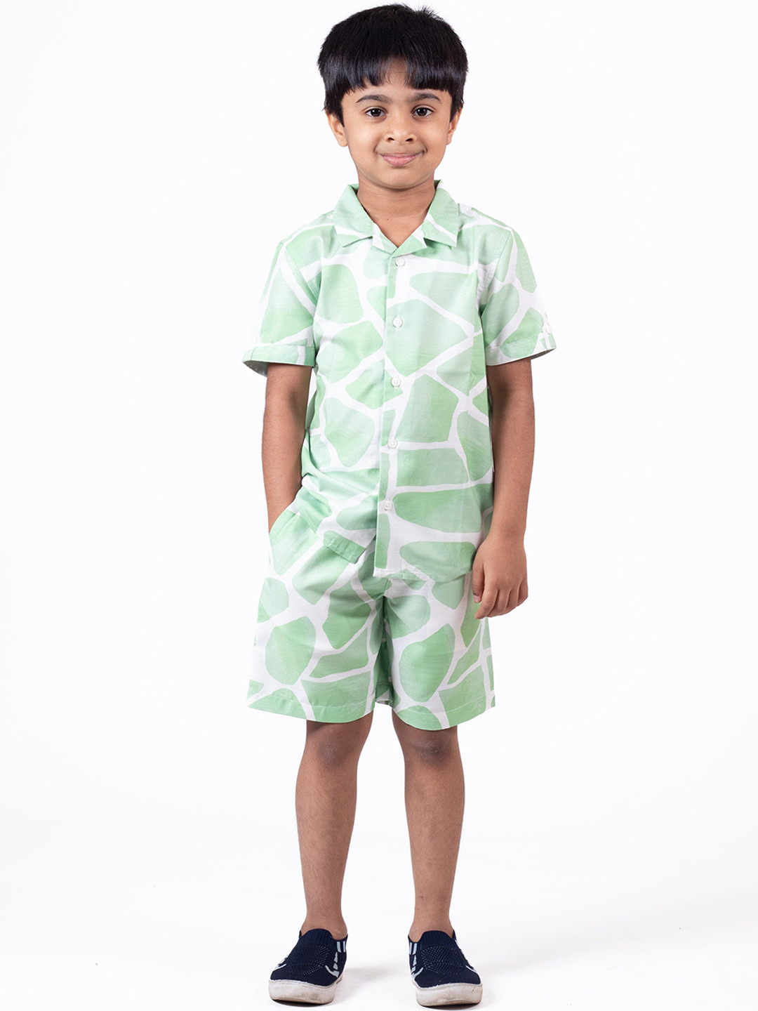 The Lion and The Fish Boys Zaraffah Printed Shirt & Short Co-ords
