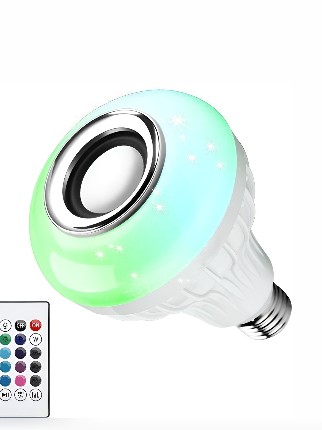 SPARK WORLD White & Green Wireless Music Playing Remote Controller Smart Bulb