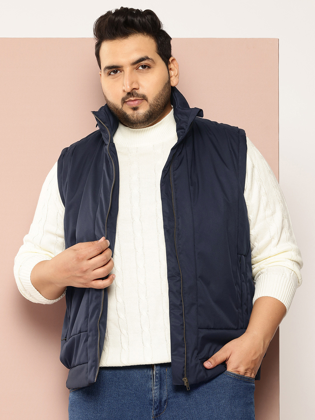 Sztori Plus Size Detachable Hood Padded Jacket