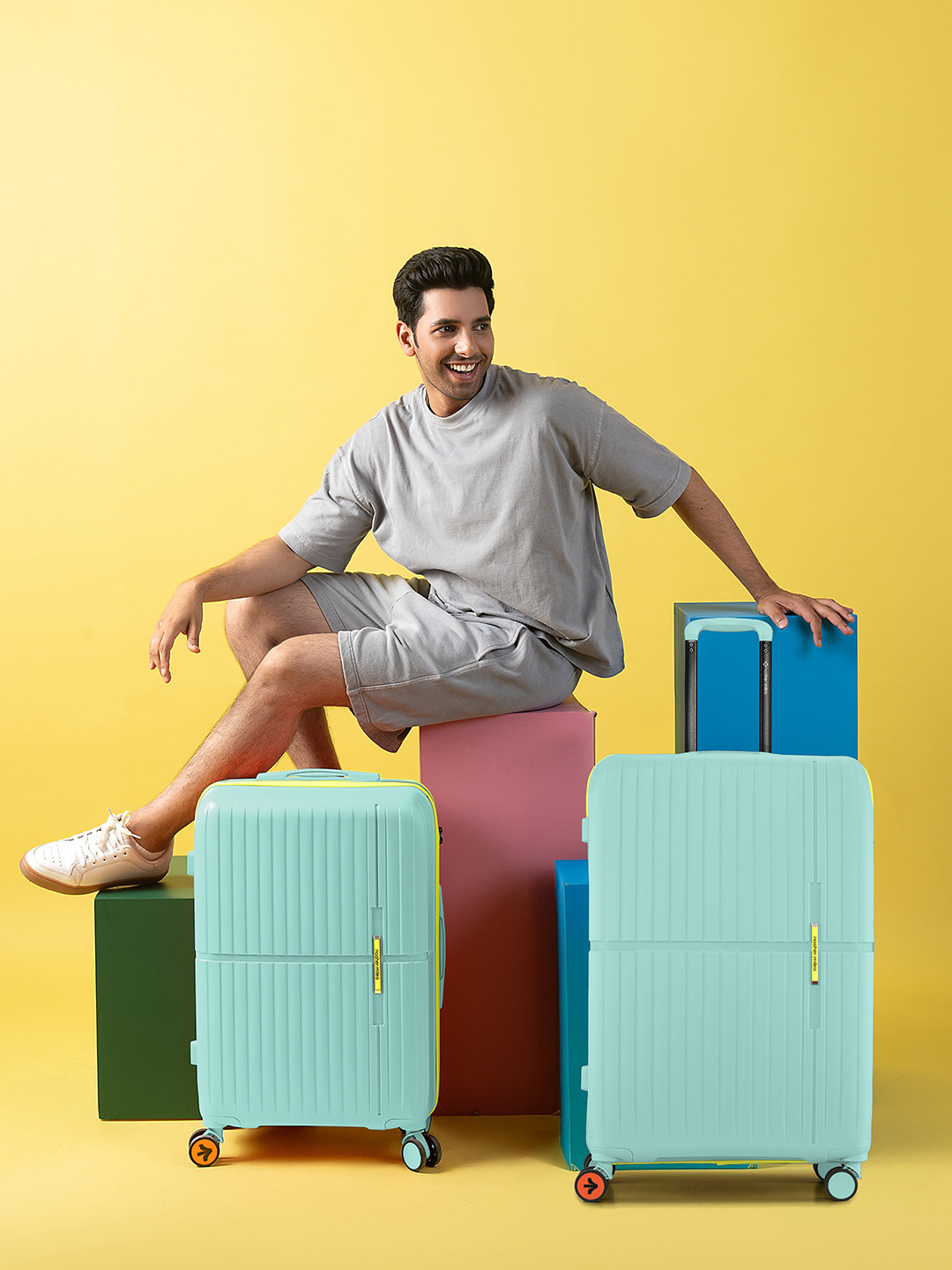 Nasher Miles Springfield Polypropylene Medium-Large Cool Mint Trolley Bags (65-75cm)